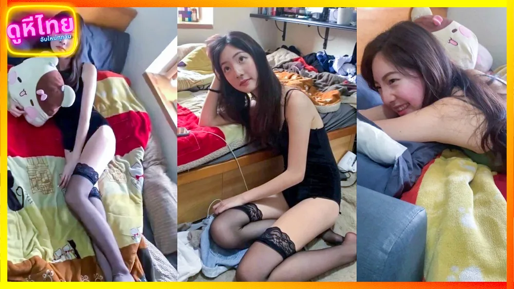 แชร์สนั่นโซเซียล หลุดสาวจีนตัวเล็กน่ารัก ขาวจั๊ว ใส่ชุดกระต่าย แล้วแก้ผ้าโชวจิ๋มขาวๆอมชมพู นมกำลังตั